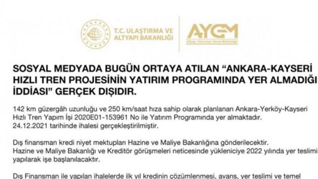 AK Parti’den hızlı tren iddialarına açıklama