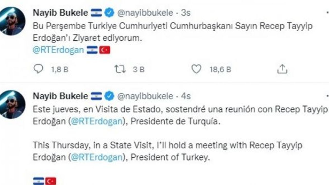 El Salvador Devlet Başkanı Bukele, Cumhurbaşkanı Erdoğan ile görüşecek