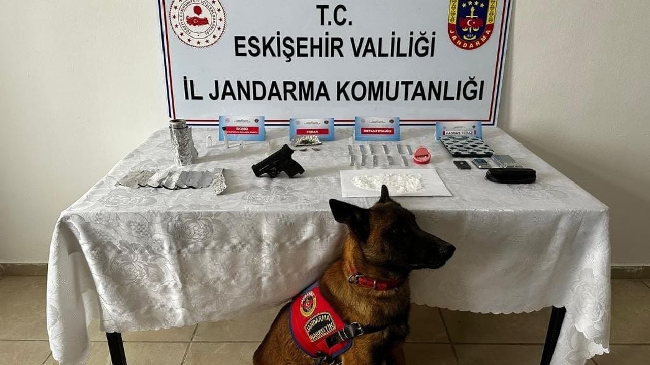 Uyuşturucu madde satıcısının evine narkotik köpeği ‘Bando’ ile baskın yapıldı