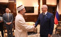 Diyanet İşleri Başkanı Erbaş, Rusya-İslam Dünyası Stratejik Vizyon Grubu Başkan Yardımcısı Muhametşin ile görüştü
