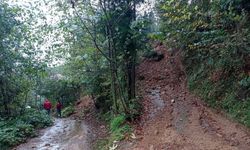 Rize’de heyelan nedeniyle kapanan 2 köy yolu için çalışmalar sürüyor