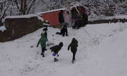 Bitlis’te çocuklar kayak keyfi yaşadı