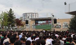 Diyarbakır’da binlerce taraftar dev ekranda maç keyfi yaptı