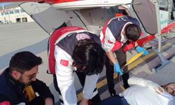 Kosta kırığı hastası için helikopter ambulans havalandı