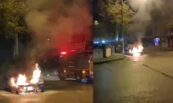 Erzincan'da Gece Yarısı Araç Yangını