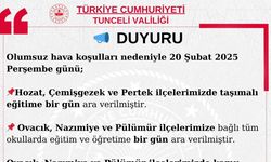 Tunceli ve Elazığ’da Kar Tatili! Okullara 1 Gün Ara Verildi