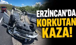 Erzincan’da Takla Atan Araç Hurdaya Döndü