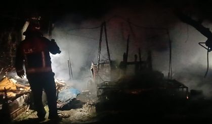 Sakarya’da korkutan yangın: Baraka alev alev yandı