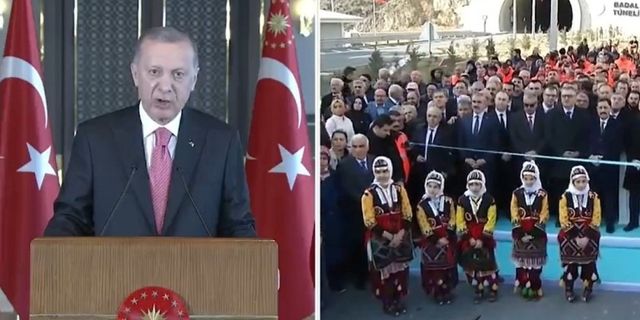 Cumhurbaşkanı Erdoğan, Badal Tüneli’nin açılışını canlı bağlantıyla yaptı