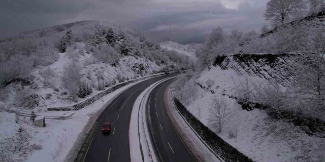 Zonguldak’ta kar manzaraları havadan görüntülendi