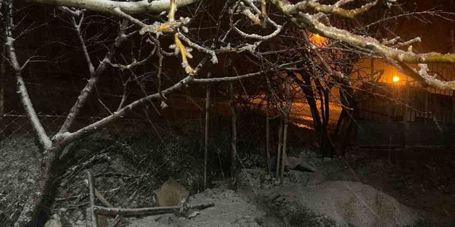 Baskil ilçesinde kar yağışı etkili oldu