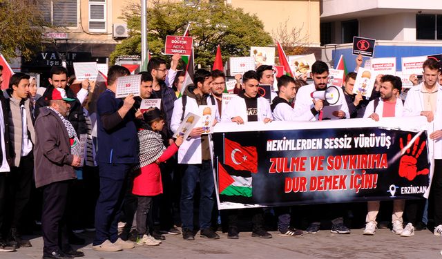 Erzincan'da Sağlık Çalışanlarından İsrail'e Tepki