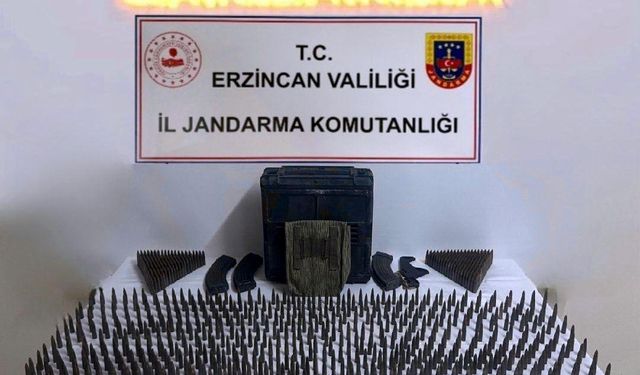 Erzincan’da bin 96 adet kaleşnikof mermisi ve 3 adet şarjör ele geçirildi