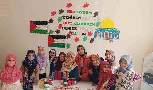 Mardinli çocuklarından Gazze’ye anlamlı destek