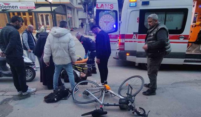 Milas’ta otomobil bisiklete çarptı: 1 yaralı