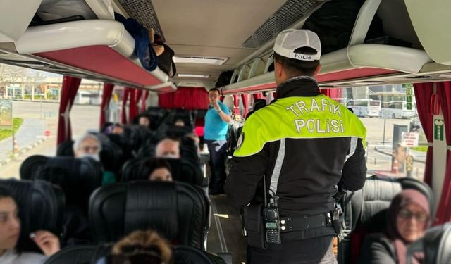 Yolcu otobüslerinde emniyet kemeri uygulaması yapıldı