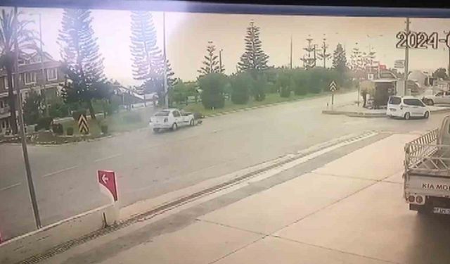 Alanya’da bir kişinin öldüğü trafik kazası güvenlik kamerasında