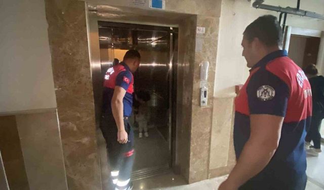 Erzincan'da asansörde mahsur kalan anne ve çocuğu kurtarıldı