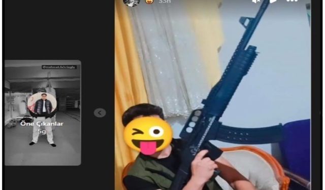 Instagram’da silahlı fotoğraf paylaşan şüpheli tutuklandı