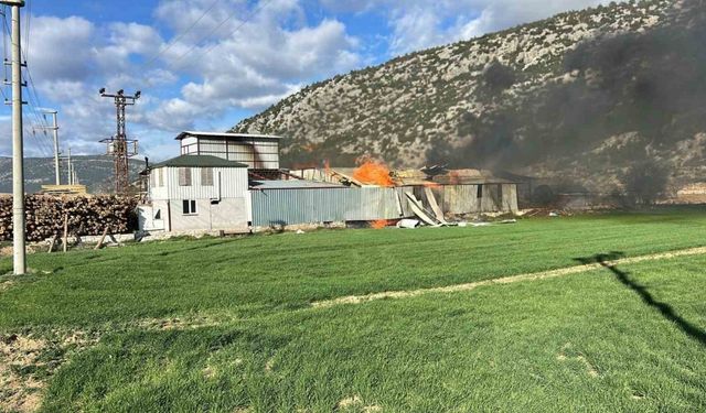 Burdur’da kereste fabrikasında yangın