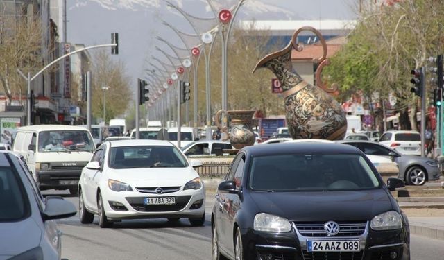 Erzincan’da araç sayısı 78 bin 34 oldu