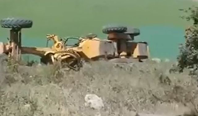 Freni çekilmeyen greyder, otomobili uçuruma sürükledi: 1 ölü, 1 yaralı