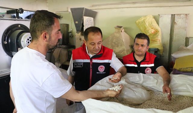 Koçaker, hububat ve bakliyat eleme tesisini ziyaret etti