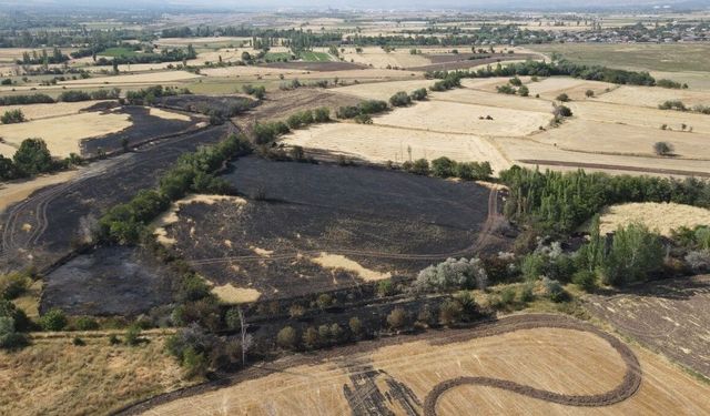Erzincan'daki yangının bilançosu drone ile görüntülendi
