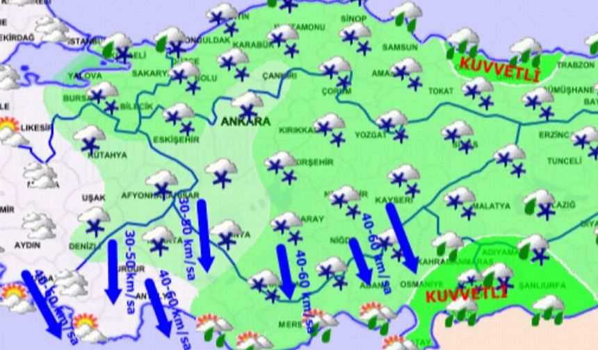 Ege ve Marmara kıyıları hariç kar uyarısı
