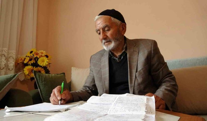 75 yaşındaki Eyüp Özer, “Cumhurbaşkanı Erdoğan” sevgisini şiire döktü