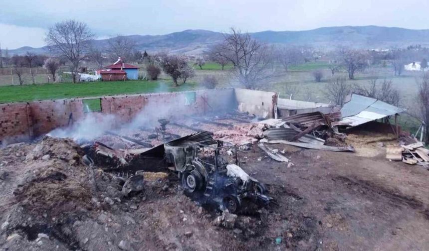 Amasya’da çiftlikte çıkan yangında 150’den fazla hayvan telef oldu
