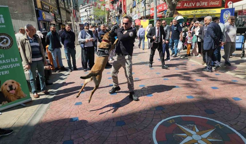 Polis haftasında narkotik köpeği vatandaşın ilgi odağı oldu