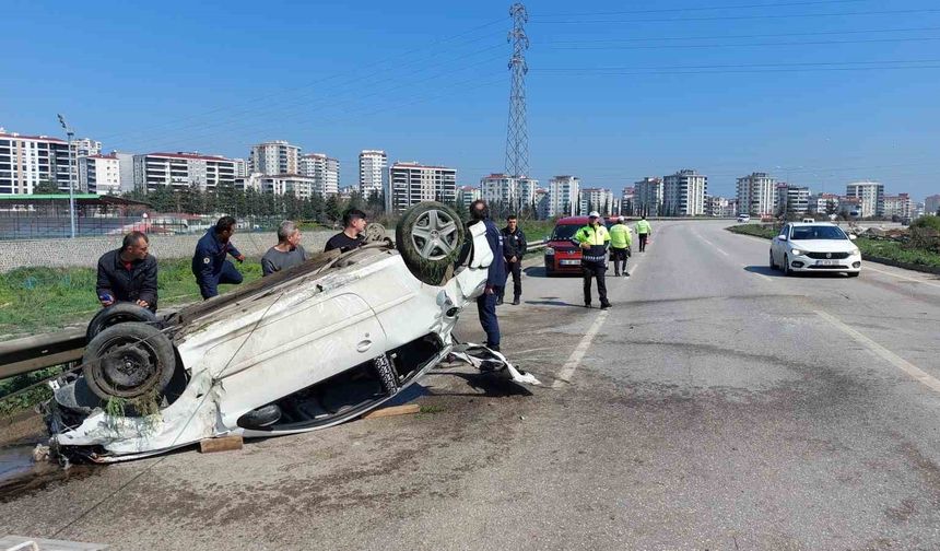Samsun’da otomobil takla attı: 1 yaralı