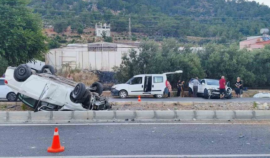 Kaza yapan otomobil takla attı: 2 yaralı