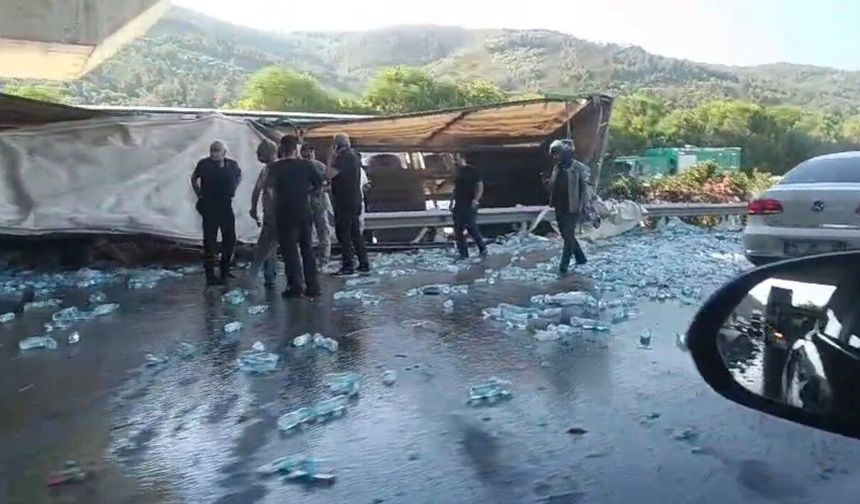 Su yüklü tır hızlı tren köprüsü ayağına çarptı : Sürücü hayatını kaybetti