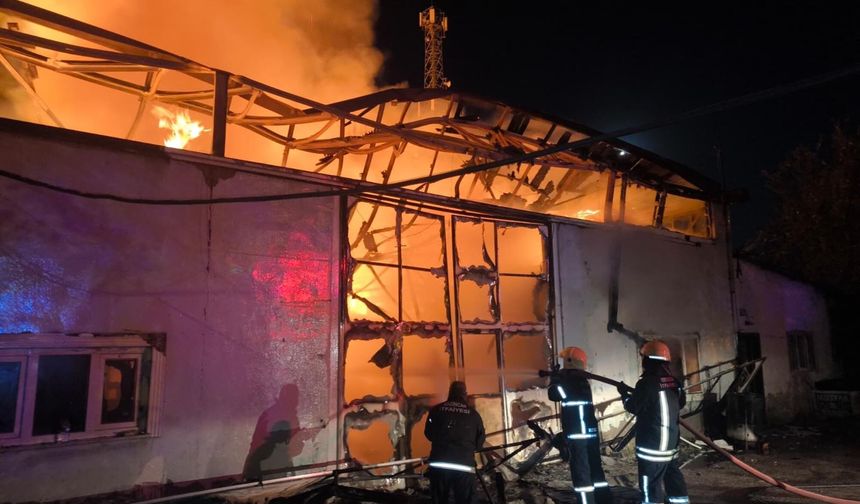Erzincan'da mobilya imalathanesi yandı