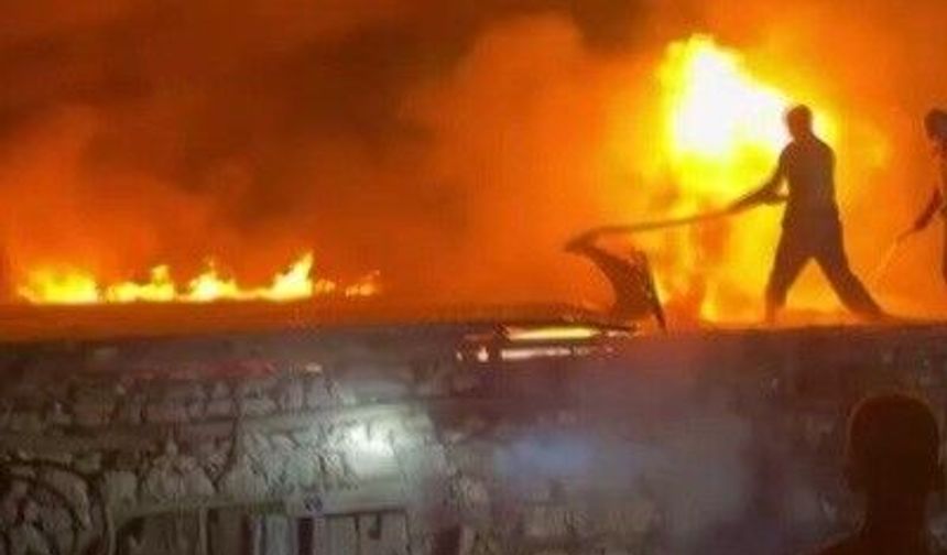 Erzincan'da samanlık alevlere teslim oldu