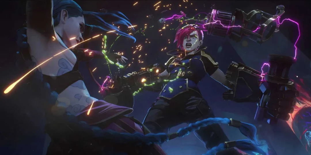 V And Jinx In Arcane Fighting 1080X540