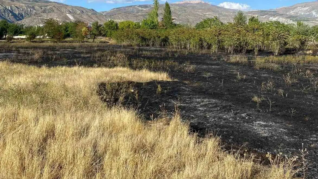 Erzincan'da anız yangını büyümeden söndürüldü